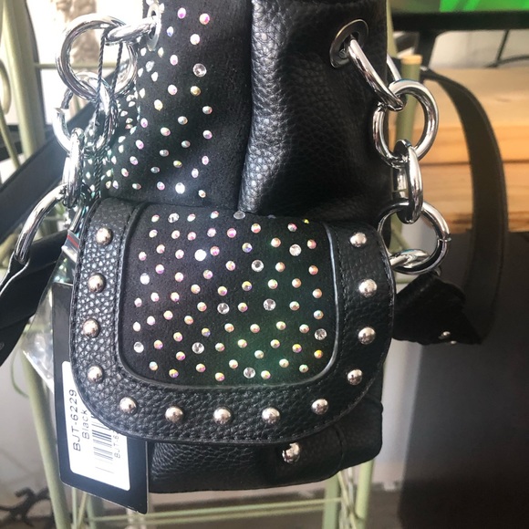 Angel Wing Black Shoulder Bag - Picture 3 of 4